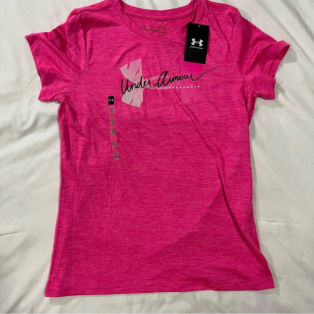 Under Armour Lot of 2 Loose Heatgear Size M Medium T-Shirts NWT-Pink & Gray - Picture 7 of 14